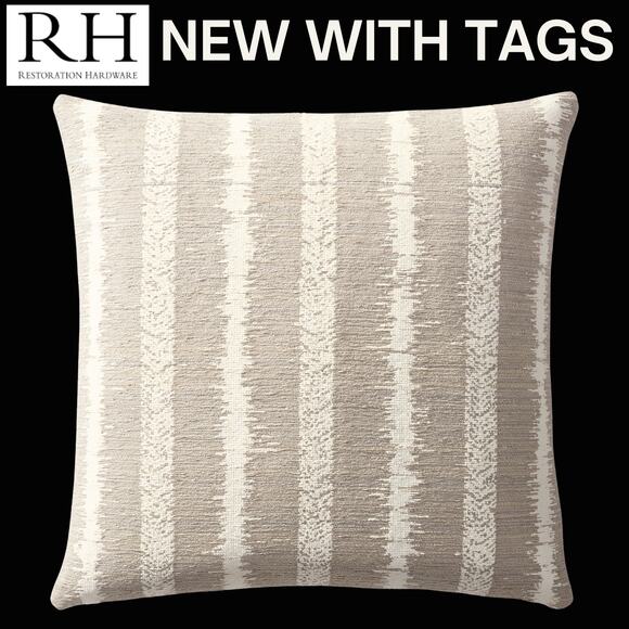 NWT OUTDOOR Restoration Hardware BAYAN STRIPE PILLOW COVER 20x20 Sand